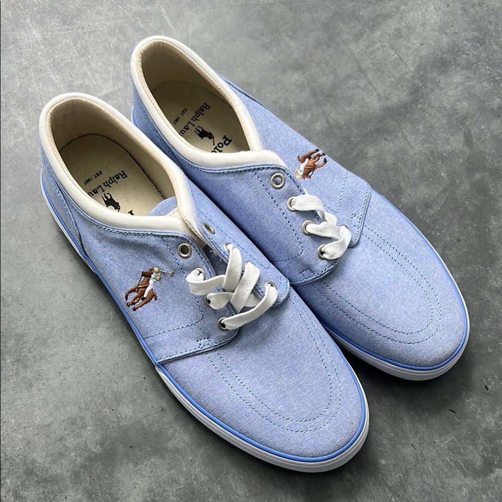 Polo by Ralph Lauren Men's Light Blue Sneakers